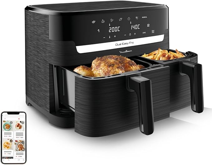 TOP 10 Freidoras de Aire: Cocina saludable y deliciosa. Moulinex XXL Dual Easy Fry